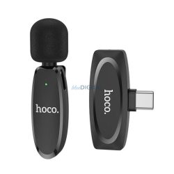   HOCO L15 bluetooth mikrofon (Type-C, LAVALIER csíptethető, zajszűrő) FEKETE