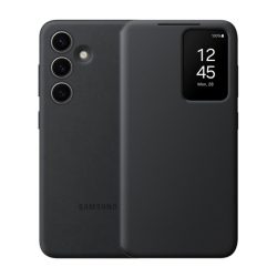   SAMSUNG tok álló (aktív FLIP, oldalra nyíló, átlátszó előlap) FEKETE Samsung Galaxy S24 (SM-S921)
