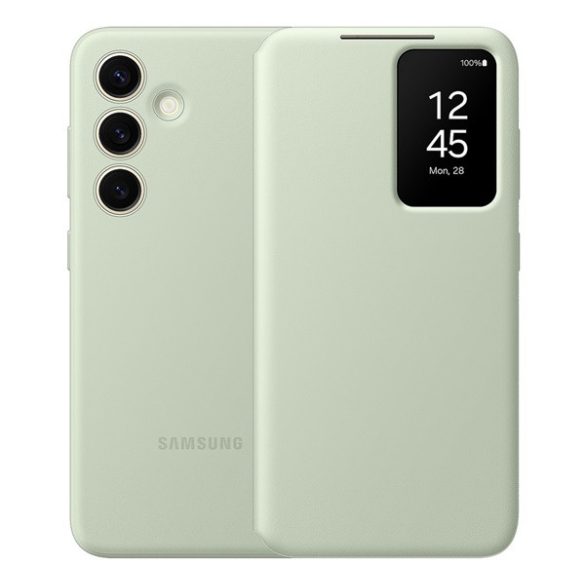 SAMSUNG tok álló (aktív FLIP, oldalra nyíló, átlátszó előlap) VILÁGOSZÖLD Samsung Galaxy S24 (SM-S921)