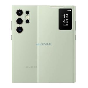 SAMSUNG tok álló (aktív FLIP, oldalra nyíló, átlátszó előlap) VILÁGOSZÖLD Samsung Galaxy S24 Ultra (SM-S928)