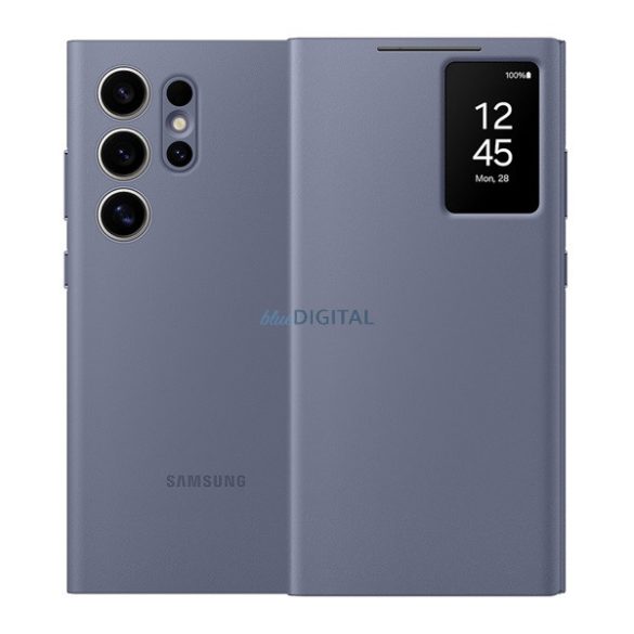 SAMSUNG tok álló (aktív FLIP, oldalra nyíló, átlátszó előlap) LILA Samsung Galaxy S24 Ultra (SM-S928)