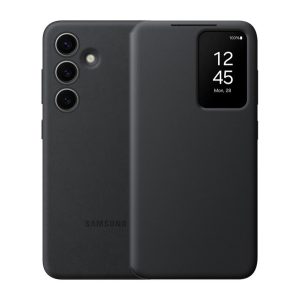 SAMSUNG tok álló (aktív FLIP, oldalra nyíló, átlátszó előlap) FEKETE Samsung Galaxy S24 Plus (SM-S926)