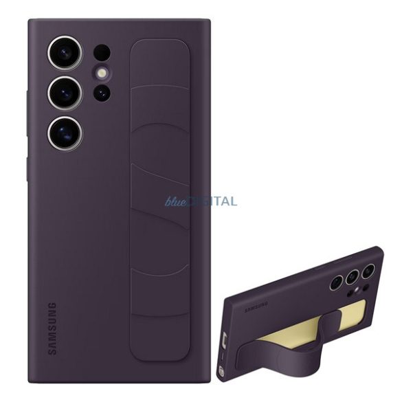 SAMSUNG szilikon telefonvédő (matt, beépített szíj) LILA Samsung Galaxy S24 Ultra (SM-S928)