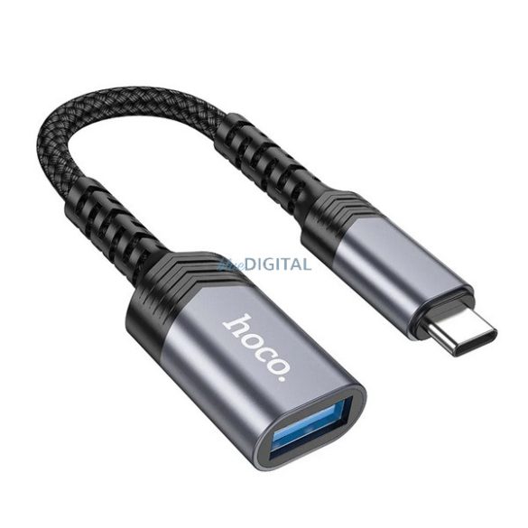 HOCO UA24 adapter kábel (USB aljzat - Type-C, 4A) FEKETE