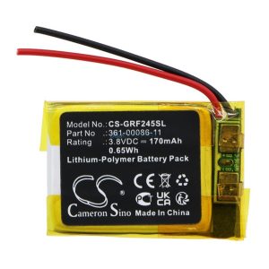 CAMERON SINO Li-Polymer akku (3,8V/170mAh, Garmin 361-00086-11 kompatibilis) FEKETE Garmin Forerunner 245 Music, Forerunner 245