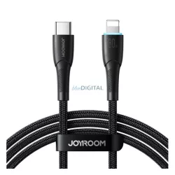   JOYROOM STARRY adatkábel (Type-C - lightning, 30W, PD gyorstöltő, 100cm, LED jelzés) FEKETE Apple IPAD Air 2, IPAD Pro 10.5 (2017), iPhone 12