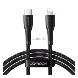 JOYROOM STARRY adatkábel (Type-C - lightning, 30W, PD gyorstöltő, 100cm, LED jelzés) FEKETE Apple IPAD Air 2, IPAD Pro 10.5 (2017), iPhone 12