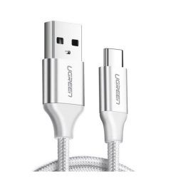   UGREEN adatkábel (USB - Type-C, 3A, PD gyorstöltő 3.0, 100W, 200cm, cipőfűző) FEHÉR