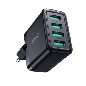 JOYROOM hálózati töltő 4 USB aljzat (24W, gyorstöltő) FEKETE