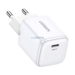   UGREEN hálózati töltő Type-C aljzat (20W, GaN, PD gyorstöltő 4.0) FEHÉR