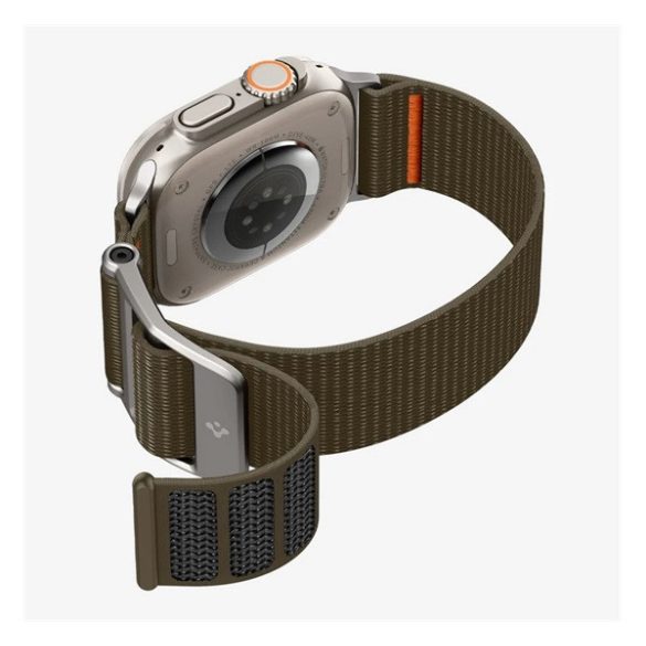 SPIGEN DURAPRO FLEX pótszíj (egyedi méret, nagy, textil, állítható) BARNA/NARANCSSÁRGA Apple Watch Series 3 42mm, Watch Series 2 42mm, Watch Series 1 42mm