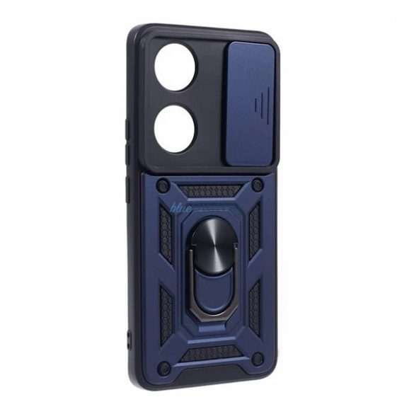 Defender műanyag telefonvédő (ütésállóság, szilikon belső, tartógyűrű, kameravédő) SÖTÉTKÉK Honor 90 5G