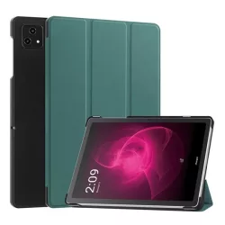   Tok álló, bőr hatású (aktív FLIP, oldalra nyíló, TRIFOLD, asztali tartó) SÖTÉTZÖLD T Tablet 5G ( 2023 )