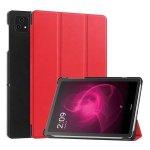 Tok álló, bőr hatású (aktív FLIP, oldalra nyíló, TRIFOLD, asztali tartó) PIROS T Tablet 5G ( 2023 )