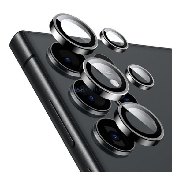 ESR kameravédő üveg 5db (ütésállóság, tokbarát, 9H) FEKETE Samsung Galaxy S24 Ultra (SM-S928)