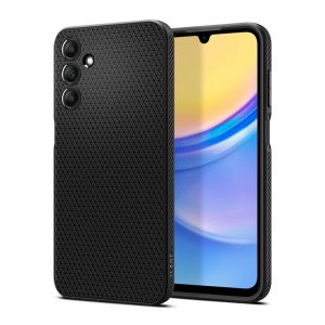 SPIGEN LIQUID AIR szilikon telefonvédő (ütésállóság, légpárnás sarok, rombusz) FEKETE Samsung Galaxy A15 5G (SM-A156), Galaxy A15 (SM-A155)