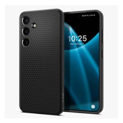   SPIGEN LIQUID AIR szilikon telefonvédő (ütésállóság, légpárnás sarok, rombusz) FEKETE Samsung Galaxy S24 (SM-S921)