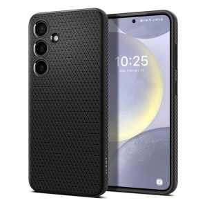 SPIGEN LIQUID AIR szilikon telefonvédő (ütésállóság, légpárnás sarok, rombusz) FEKETE Samsung Galaxy S24 Plus (SM-S926)