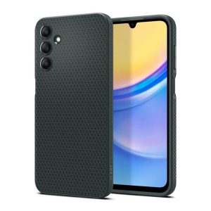 SPIGEN LIQUID AIR szilikon telefonvédő (ütésállóság, légpárnás sarok, rombusz) SÖTÉTZÖLD Samsung Galaxy A15 (SM-A155), Galaxy A15 5G (SM-A156)