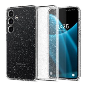 SPIGEN LIQUID CRYSTAL GLITTER szilikon telefonvédő (ütésállóság, légpárnás sarok, csillámporos) ÁTLÁTSZÓ Samsung Galaxy S24 (SM-S921)