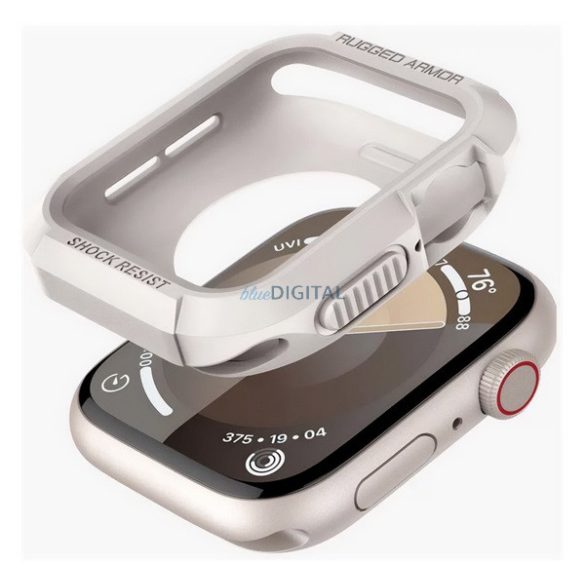 SPIGEN RUGGED ARMOR műanyag óra keret (ütésállóság) BÉZS Apple Watch Series 9 45mm, Watch Series 8 45mm, Watch Series 7 45mm