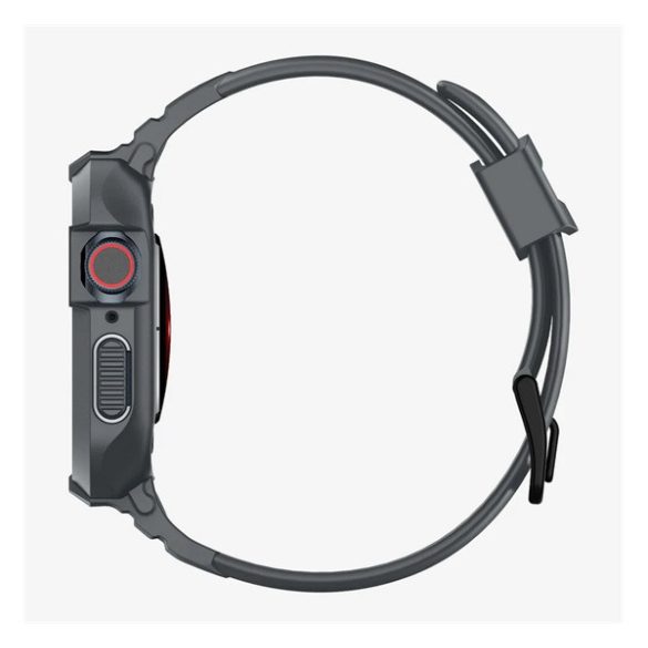 SPIGEN RUGGED ARMOR PRO pótszíj (egyedi méret, szilikon, ütésállóság + szilikon keret) SÖTÉTSZÜRKE Apple Watch Series 9 45mm, Watch Series 8 45mm, Watch Series 7 45mm