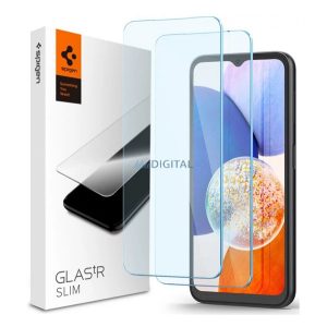 SPIGEN SLIM képernyővédő üveg 2db (2.5D, tokbarát, ultravékony, 0.2mm, extra karcálló, 9H) ÁTLÁTSZÓ Samsung Galaxy A25 5G (SM-A256), Galaxy A15 5G (SM-A156), Galaxy A15 (SM-A155)