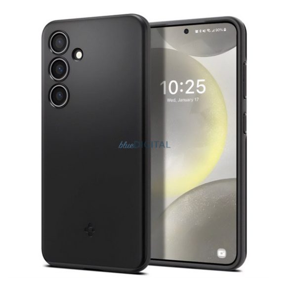 SPIGEN THIN FIT műanyag telefonvédő (matt, ultravékony, kameravédő) FEKETE Samsung Galaxy S24 (SM-S921)
