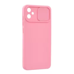   Szilikon telefonvédő (matt, mikrofiber plüss belső, kameravédő) RÓZSASZÍN Samsung Galaxy A05 (SM-A055F)