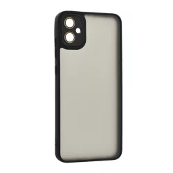   Szilikon telefonvédő (ütésállóság, akril hátlap, kameravédő) FEKETE Samsung Galaxy A05 (SM-A055F)