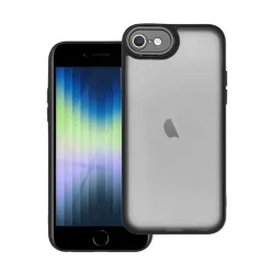   Szilikon telefonvédő (ütésállóság, akril hátlap, kameravédő) FEKETE Apple iPhone SE 2 (2020), iPhone 8 4.7, iPhone 7 4.7