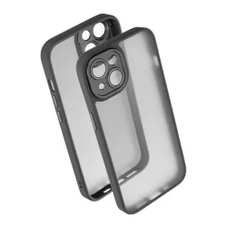   Szilikon telefonvédő (ütésállóság, akril hátlap, kameravédő) FEKETE Apple iPhone 14