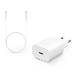   SAMSUNG hálózati töltő Type-C aljzat (25W, PD gyorstöltő 3.0 + EP-DG980BWE Type-C kábel) FEHÉR 