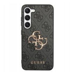   GUESS 4G BIG METAL LOGO műanyag telefonvédő (ütésállóság, bőr hatású hátlap) SZÜRKE Samsung Galaxy S24 (SM-S921)