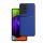 Műanyag telefonvédő (szilikon keret, ütésállóság, mágneses, bőr hatású hátlap, csíkos) SÖTÉTKÉK Xiaomi Redmi Note 13 5G