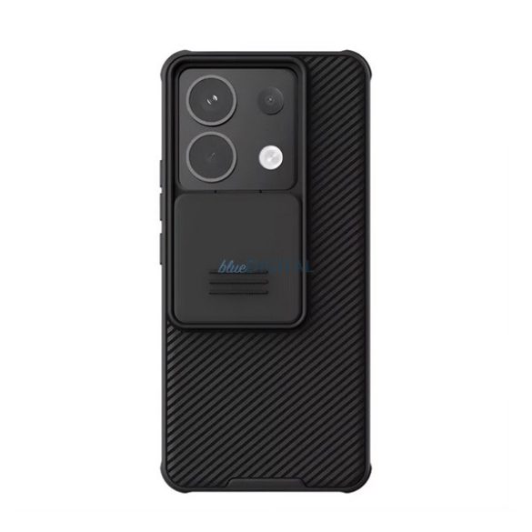 NILLKIN CAMSHIELD PRO műanyag telefonvédő (szilikon keret, ütésállóság, kameravédő, csíkos) FEKETE Xiaomi Redmi Note 13 Pro 5G