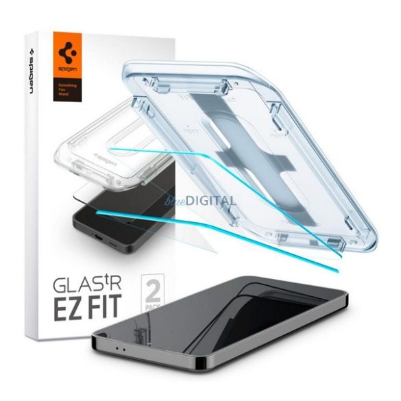 SPIGEN EZ FIT HD képernyővédő üveg 2db (2.5D, tokbarát, ultravékony, 0.2mm, 9H + segédkeret) ÁTLÁTSZÓ Samsung Galaxy S24 (SM-S921)