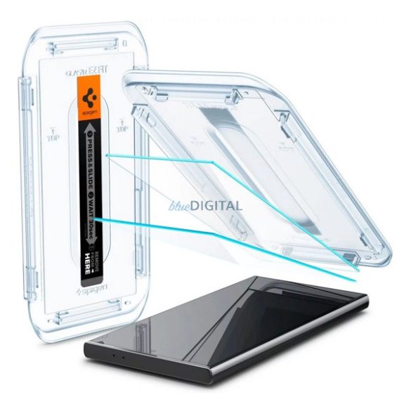 SPIGEN EZ FIT HD képernyővédő üveg 2db (2.5D, tokbarát, ultravékony, 0.2mm, 9H + segédkeret) ÁTLÁTSZÓ Samsung Galaxy S24 Ultra (SM-S928)