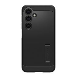   SPIGEN TOUGH ARMOR műanyag telefonvédő (szilikon keret, ütésállóság, kitámasztó) FEKETE Samsung Galaxy S24 (SM-S921)