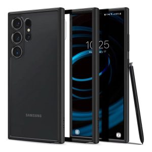 SPIGEN ULTRA HYBRID műanyag telefonvédő (ütésállóság, légpárnás keret) FEKETE/ÁTLÁTSZÓ Samsung Galaxy S24 Ultra (SM-S928)