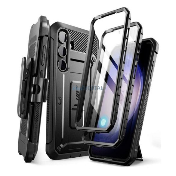 SUPCASE UNICORN BEETLE PRO műanyag telefonvédő (360°-os védelem, erős ütésállóság, műanyag előlap) FEKETE Samsung Galaxy S24 (SM-S921)