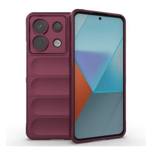 Szilikon telefonvédő (ütésállóság, kameravédő, 3D) BORDÓ Xiaomi Redmi Note 13 Pro 5G