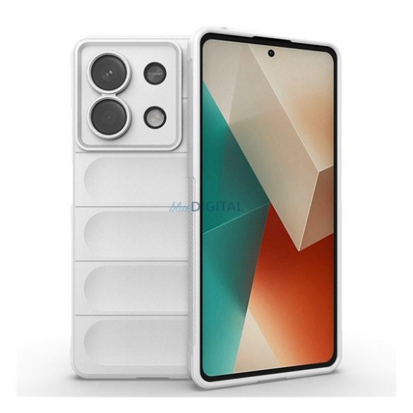 Szilikon telefonvédő (ütésállóság, kameravédő, 3D) FEHÉR Xiaomi Redmi Note 13 5G