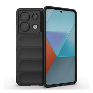 Szilikon telefonvédő (ütésállóság, kameravédő, 3D) FEKETE Xiaomi Redmi Note 13 Pro 5G