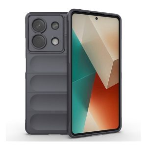 Szilikon telefonvédő (ütésállóság, kameravédő, 3D) SÖTÉTSZÜRKE Xiaomi Redmi Note 13 5G