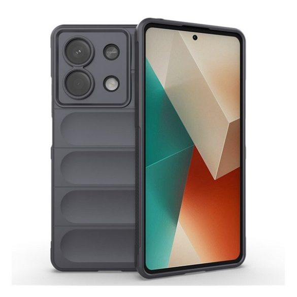 Szilikon telefonvédő (ütésállóság, kameravédő, 3D) SÖTÉTSZÜRKE Xiaomi Redmi Note 13 5G