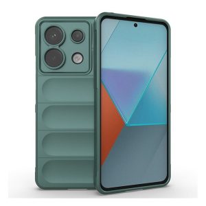 Szilikon telefonvédő (ütésállóság, kameravédő, 3D) SÖTÉTZÖLD Xiaomi Redmi Note 13 Pro 5G