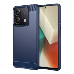   Szilikon telefonvédő (ütésállóság, légpárnás sarok, szálcsiszolt, karbon minta) SÖTÉTKÉK Xiaomi Redmi Note 13 5G