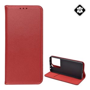 Tok álló, valódi bőr (FLIP, oldalra nyíló, asztali tartó) BURGUNDY Xiaomi Redmi Note 13 Pro 5G