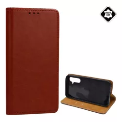   Tok álló, valódi bőr (FLIP, oldalra nyíló, asztali tartó) BURGUNDY Samsung Galaxy S24 Plus (SM-S926)